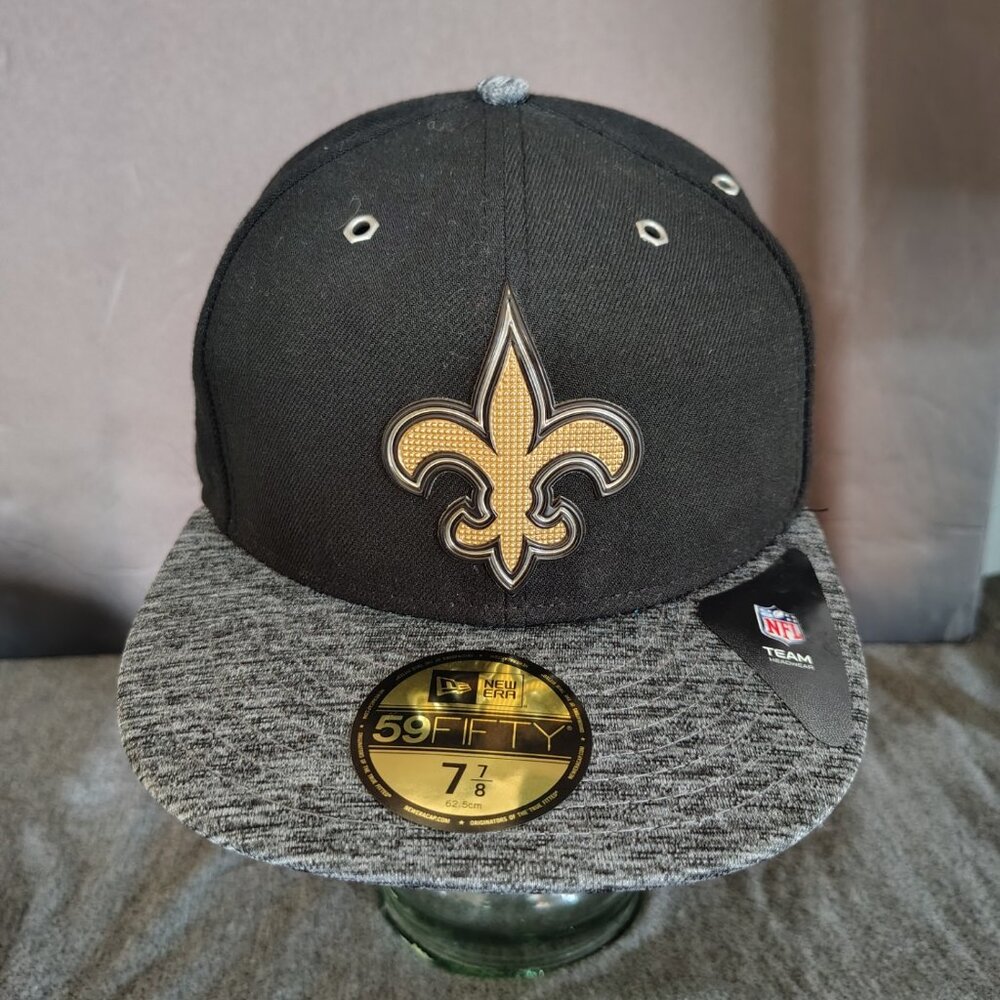 New‎ Orleans Saints 2016 Draft Hat Cap Fitted 5950 Black Gray Heathed New Era
